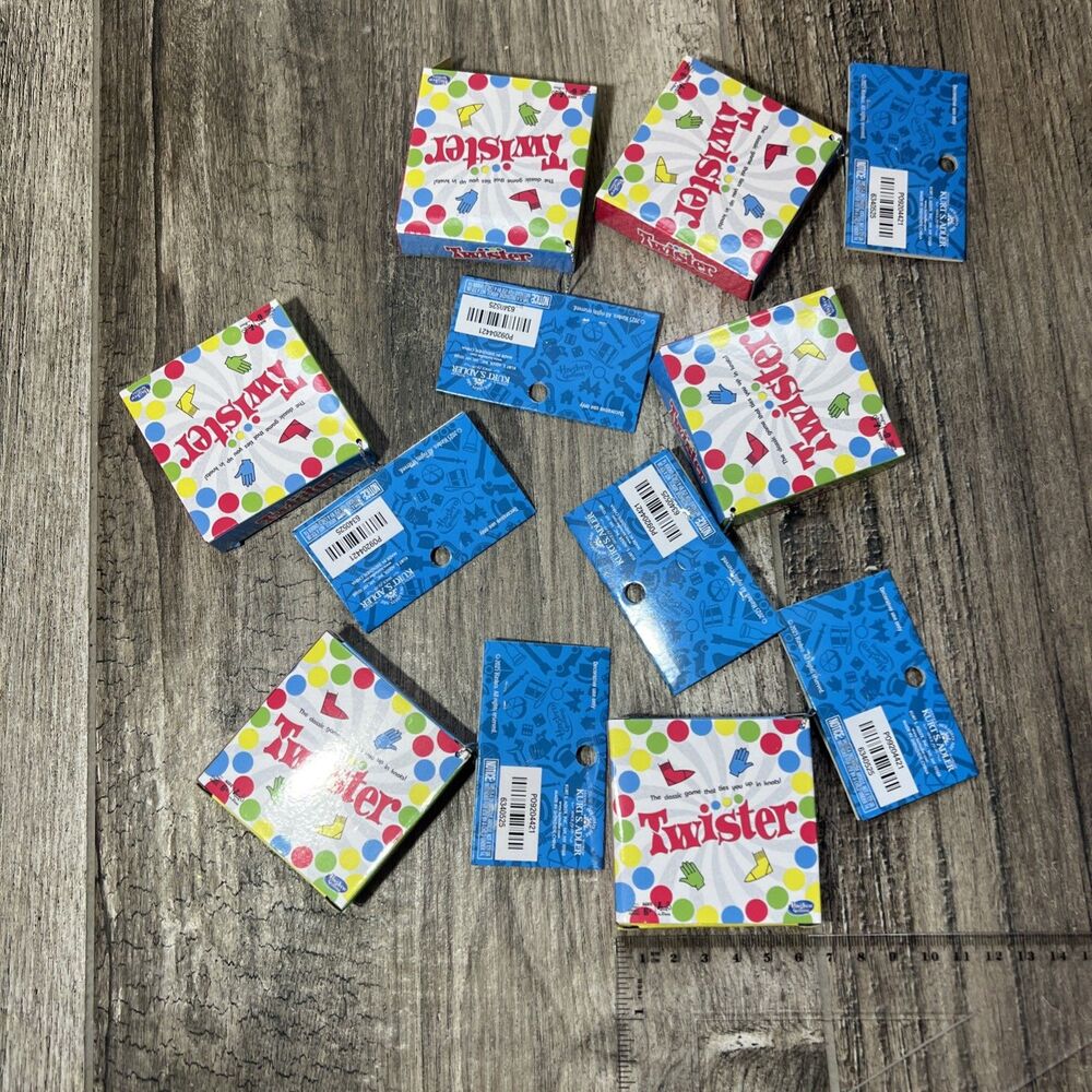 LOT of 6 Hasbro TWISTER Game Box Christmas Ornament Gift Holiday Decor NWT